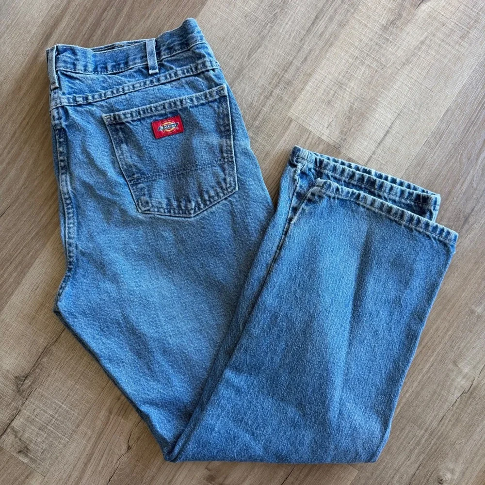 Dickies Relaxed Fit Straight Leg Jeans Mens 36x32 Blue Denim Workwear W4181H1